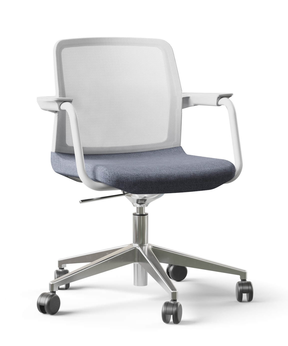 Wind Low Back Swivel Office Armchair w/Hard Plastic Armrest Pads & Castors