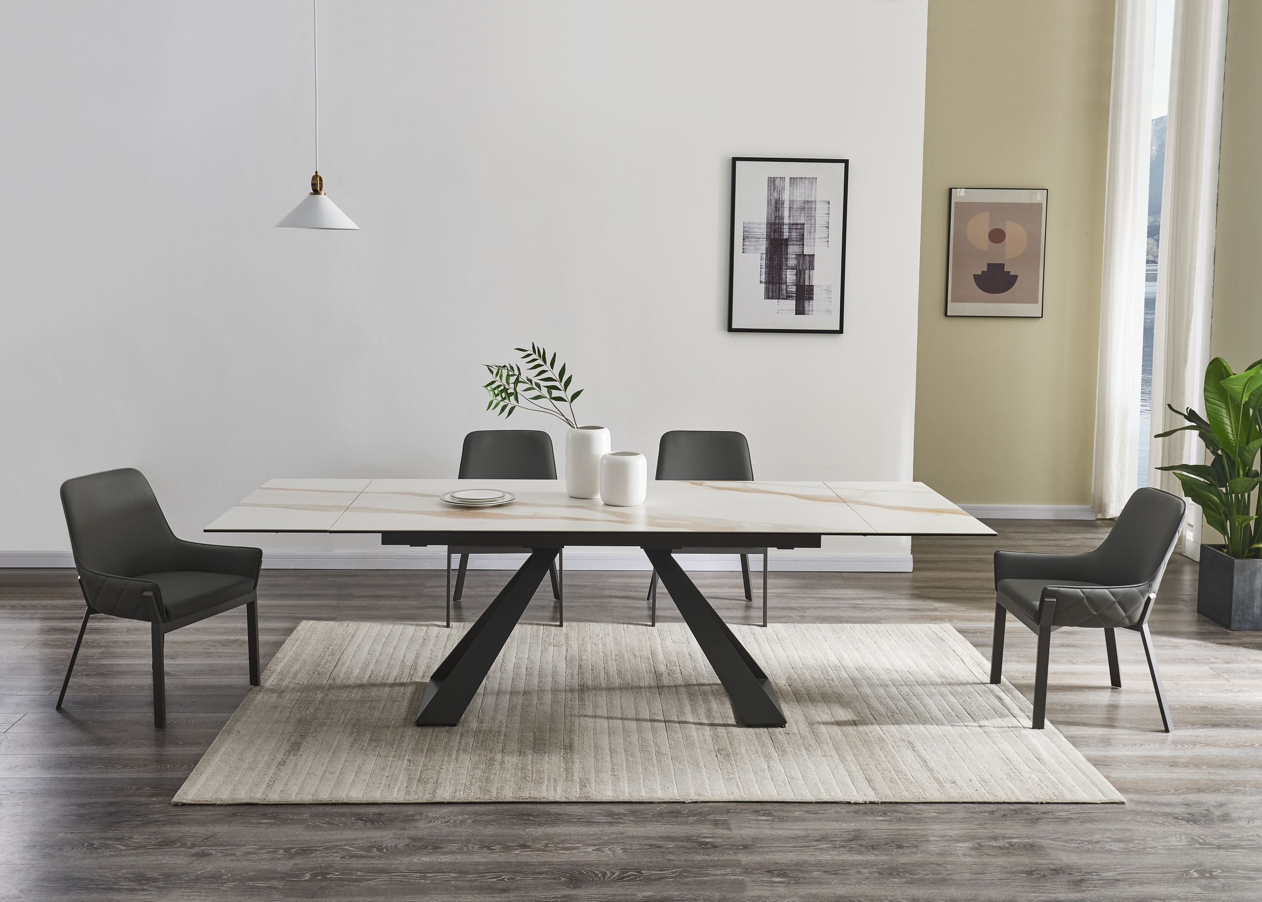 Swan Ceramic Extendable Table