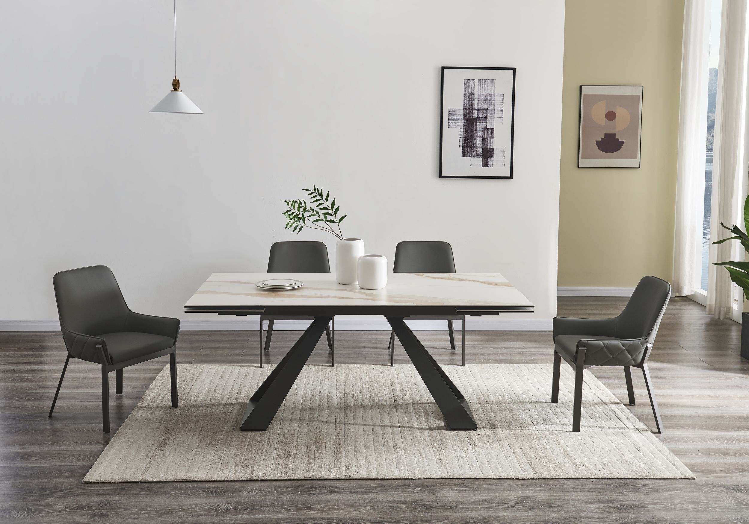 Swan Ceramic Extendable Table