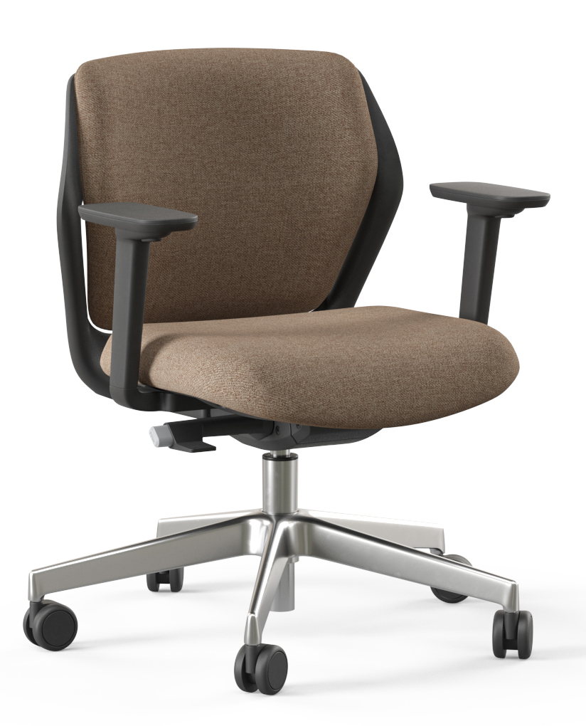 OFY Low-Back Task Office Chair w/1D Adjustable Armrests, Black Frame