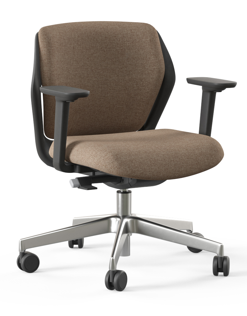 OFY Low-Back Task Office Chair w/3D Adjustable Armrests, Black Frame