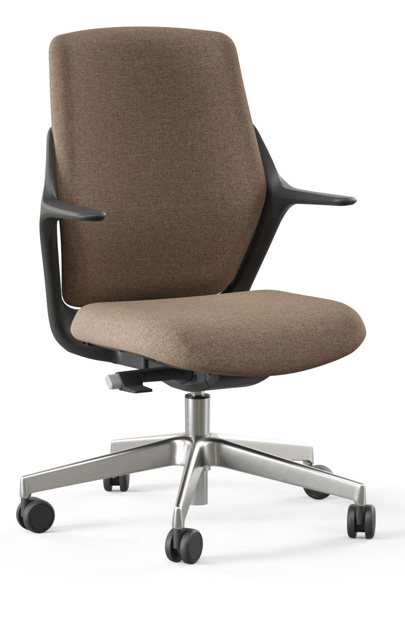 OFY Task Office Chair w/Non-Adjustable Armrests, Black Frame