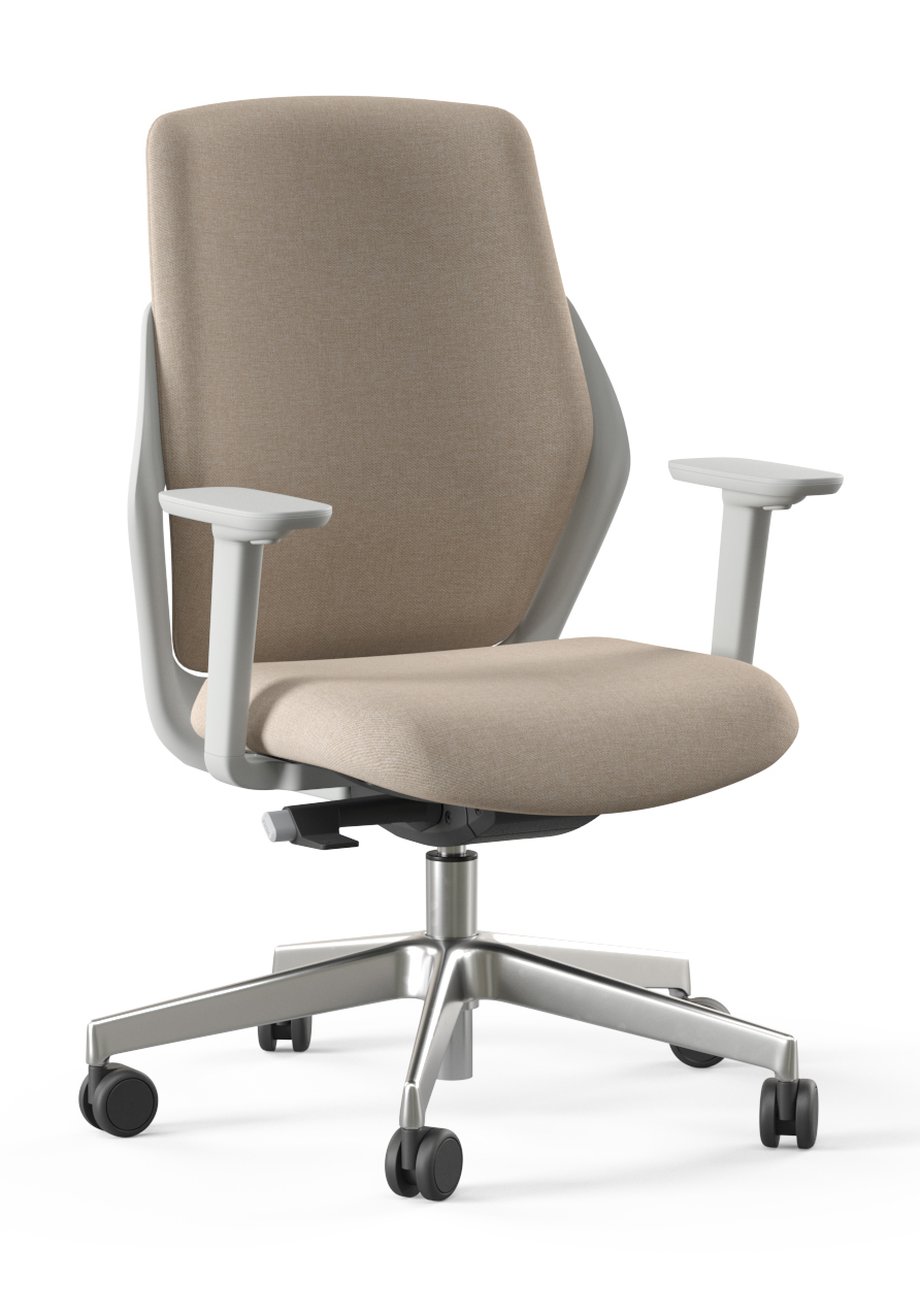 OFY Task Office Chair w/3D Adjustable Armrests, Grey Frame