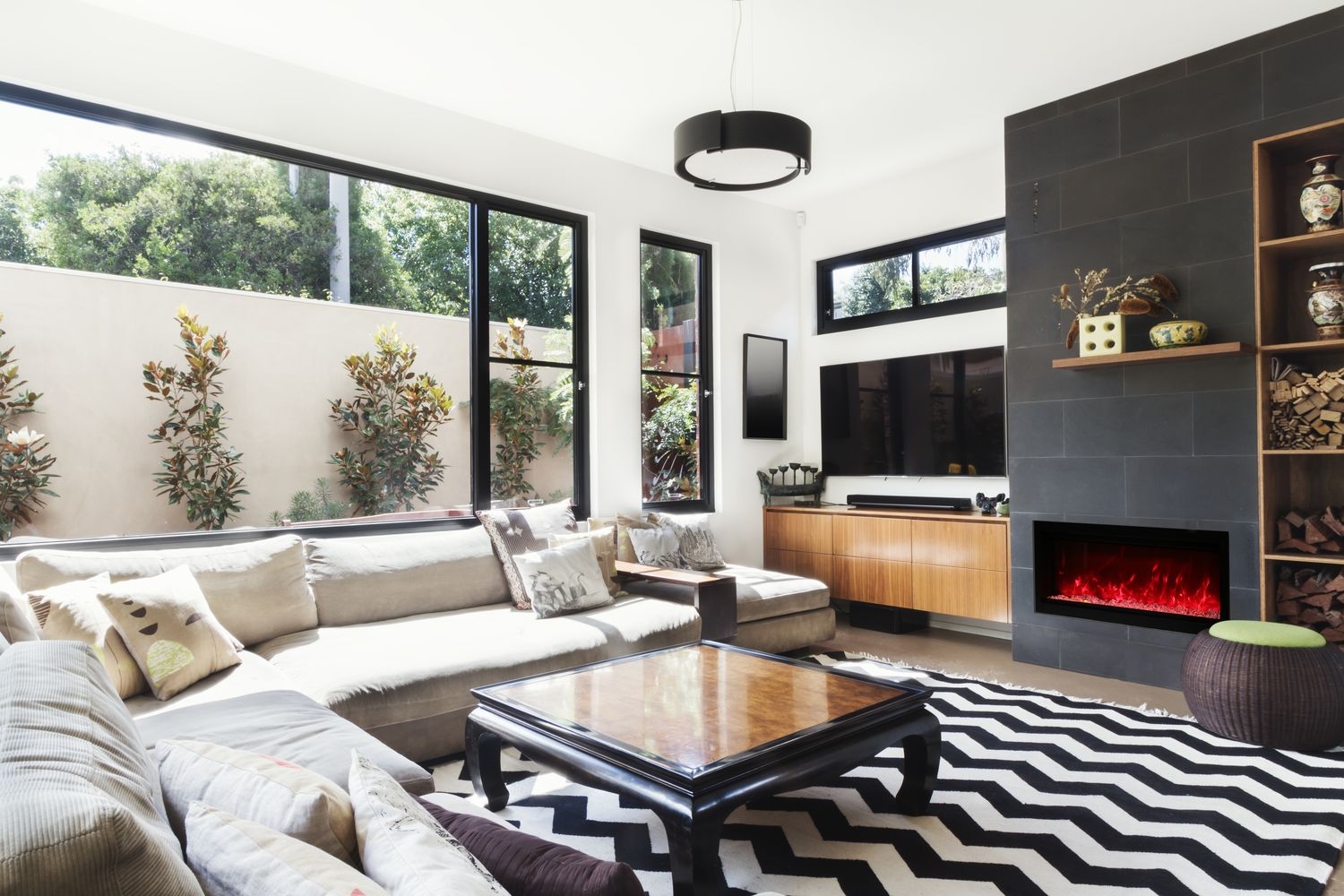 Symmetry Glass Electric Fireplace