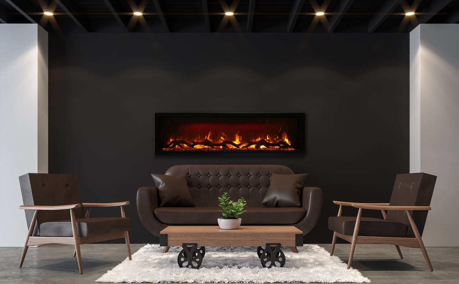 Symmetry 60" Glass Electric Fireplace