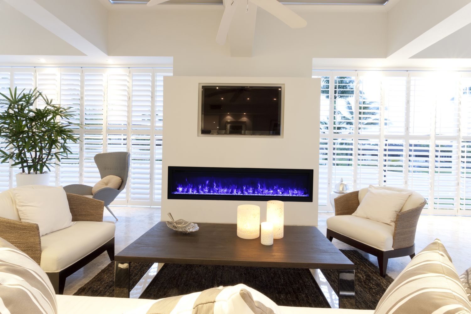 Symmetry Glass Electric Fireplace