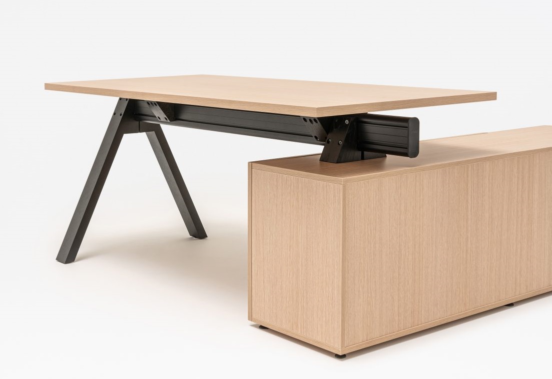 Viga Office Melamine Single Desk w/Managerial Storage w/4 Fronts