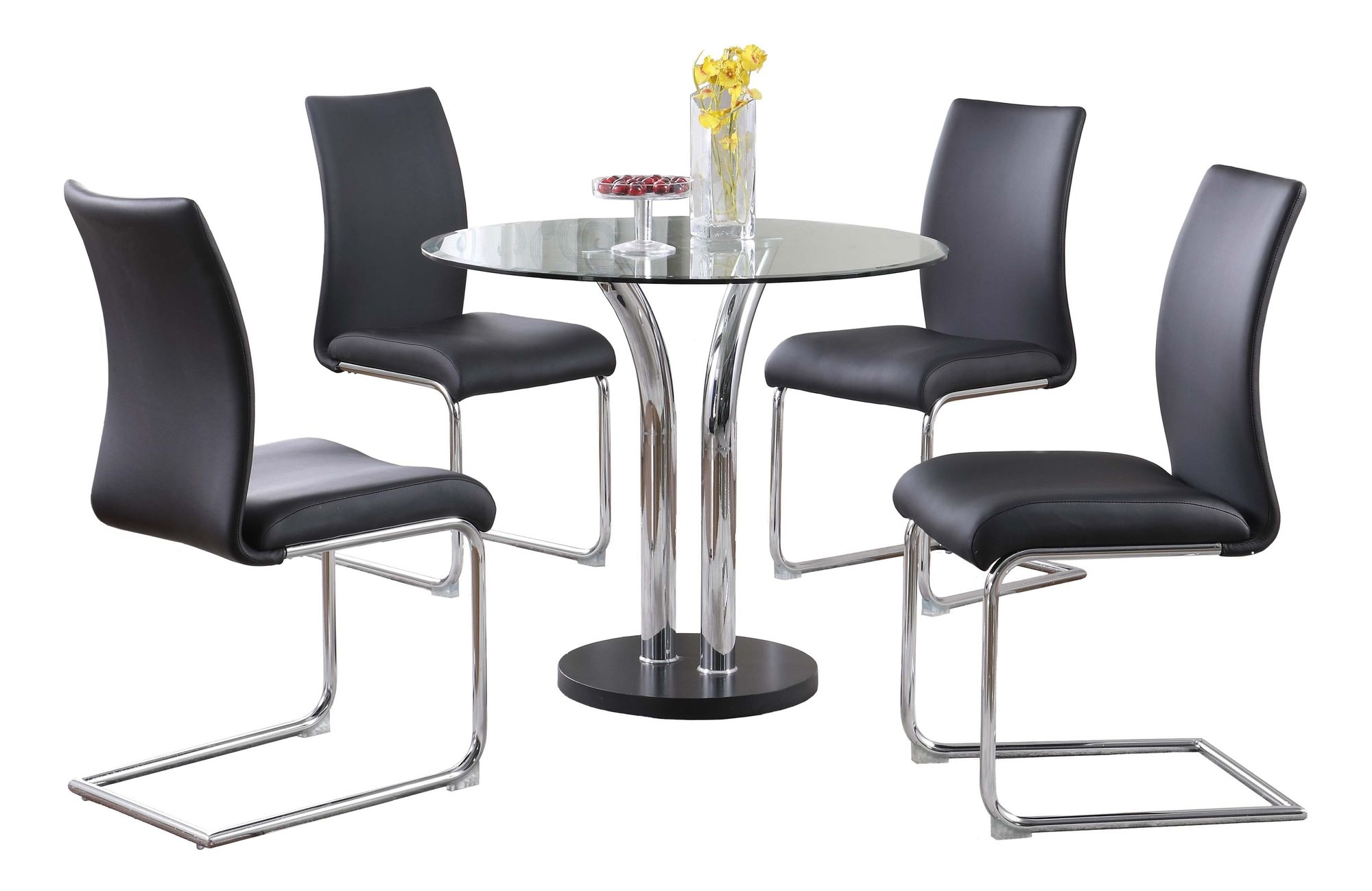 T-311 36" Round Bistro Glass Dining Table