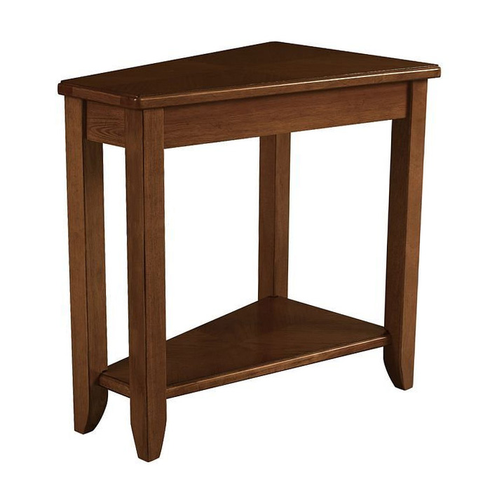 Triangular Wood Wedge Chairside Table