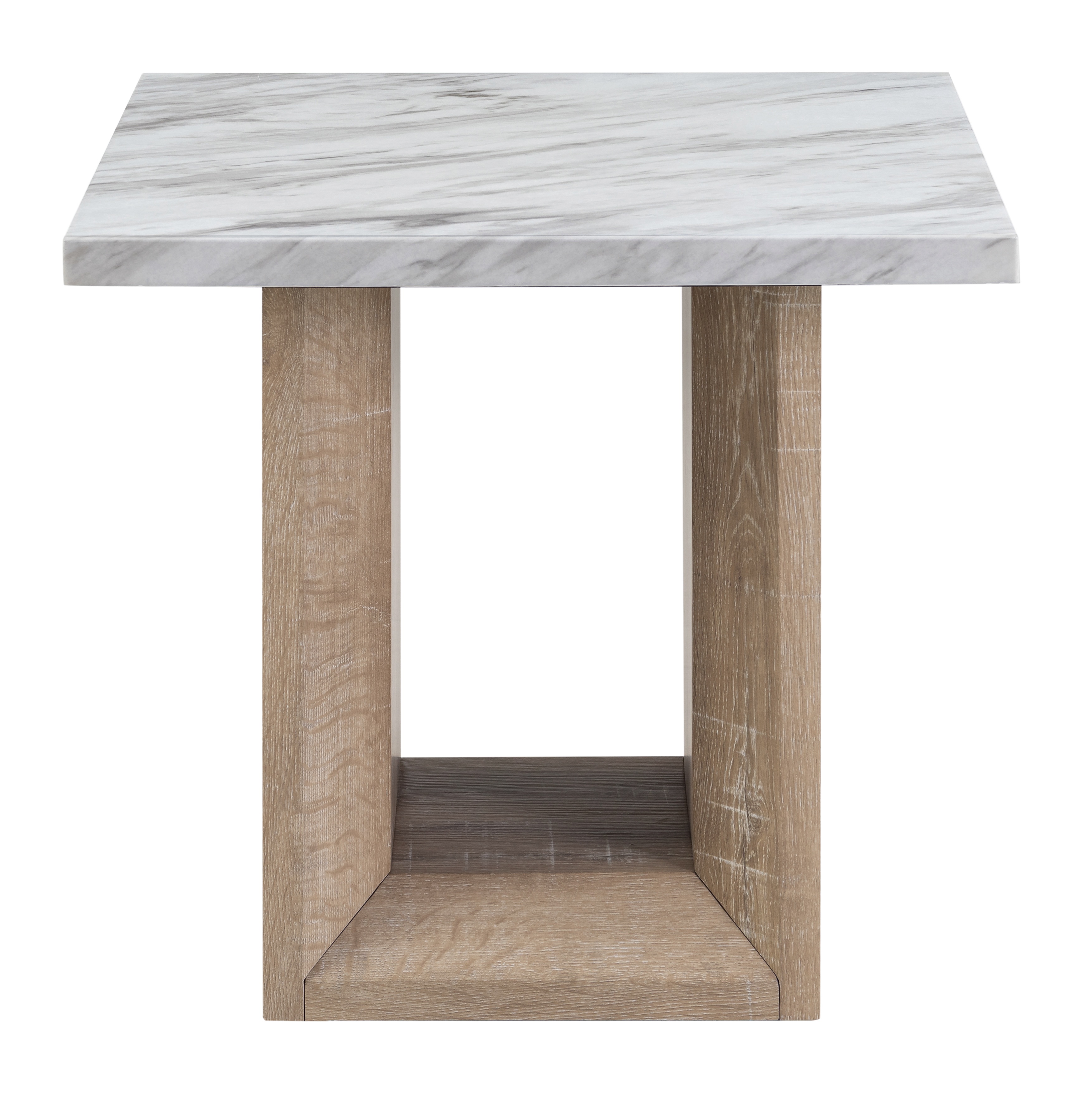 T02 Faux Marble Square End Table