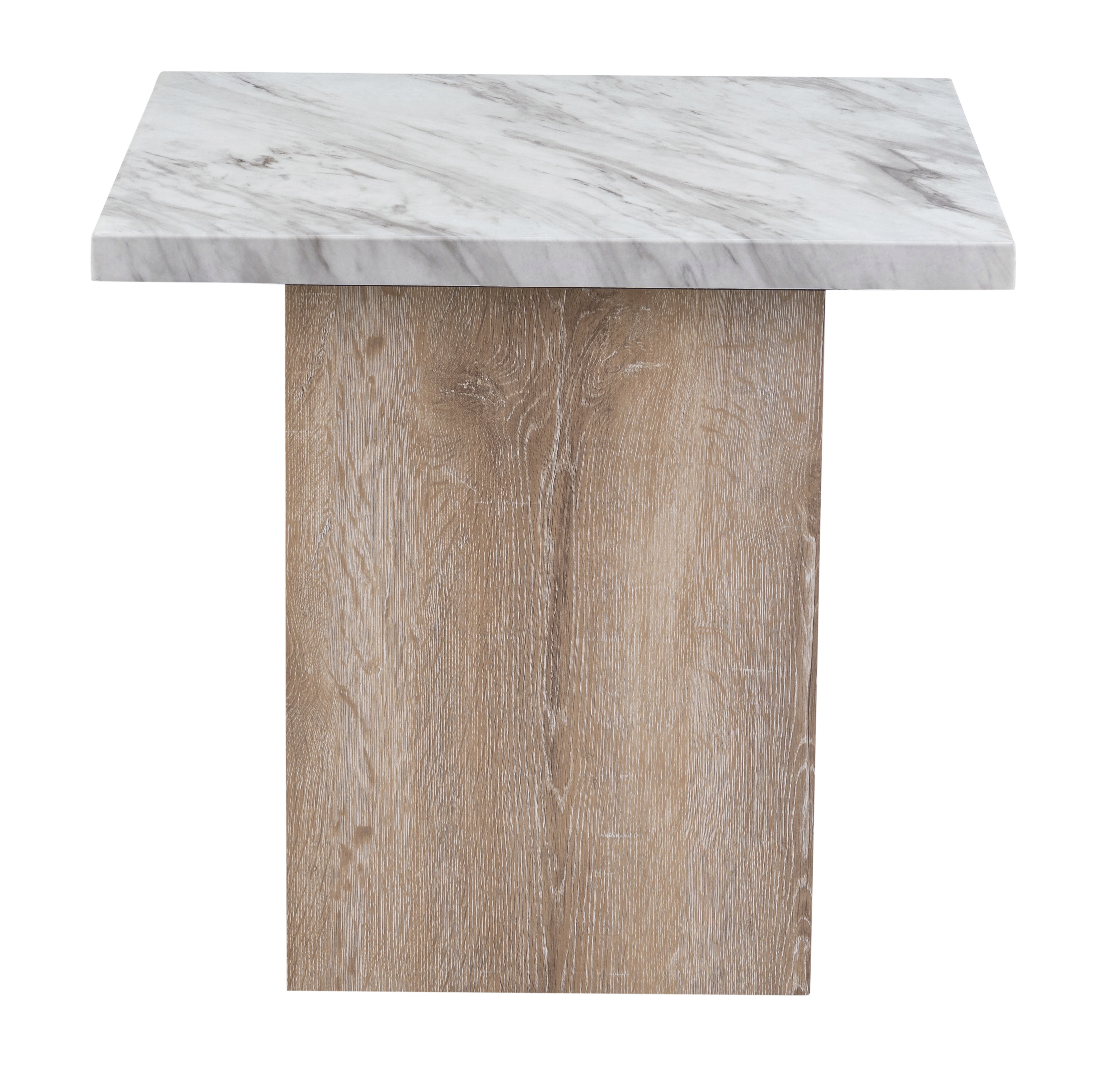 T02 Faux Marble Square End Table