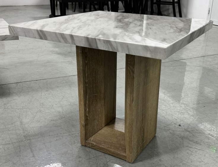 T02 Faux Marble Square End Table