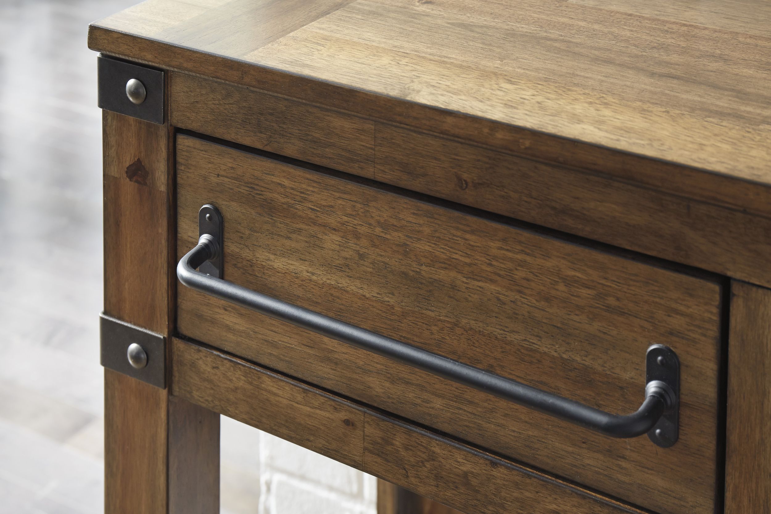 Roybeck Wood Accent Cabinet | 3-Shelf, 2-Drawer Storage