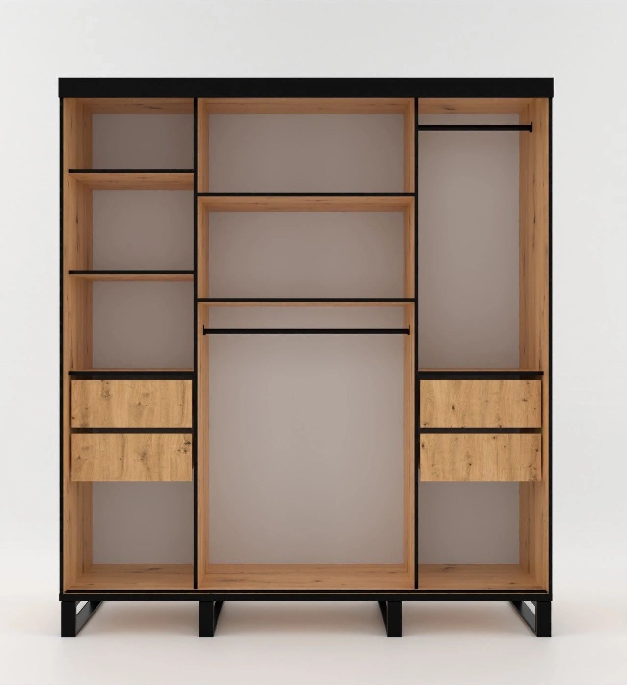 Loft 79-inch 2-Door Wood Wardrobe with Mirror