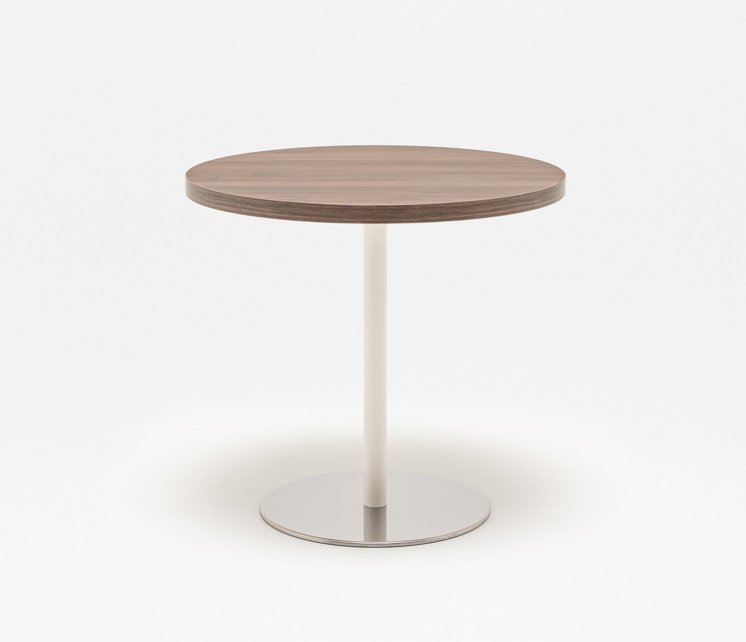 Quando MFC Round Coffee Table w/ Metal Disc Base