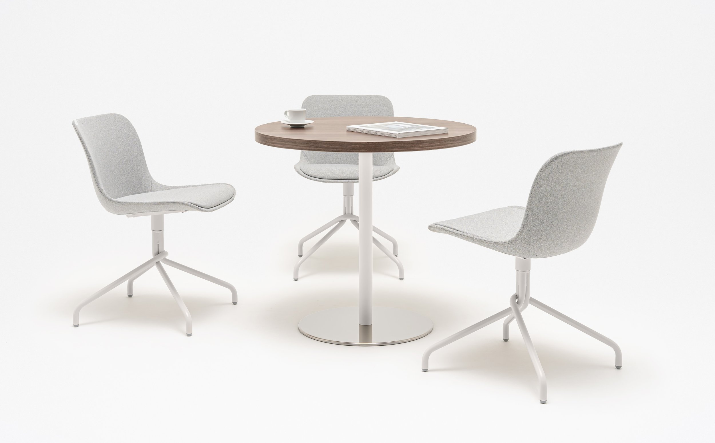 Quando MFC Round Coffee Table w/ Metal Disc Base