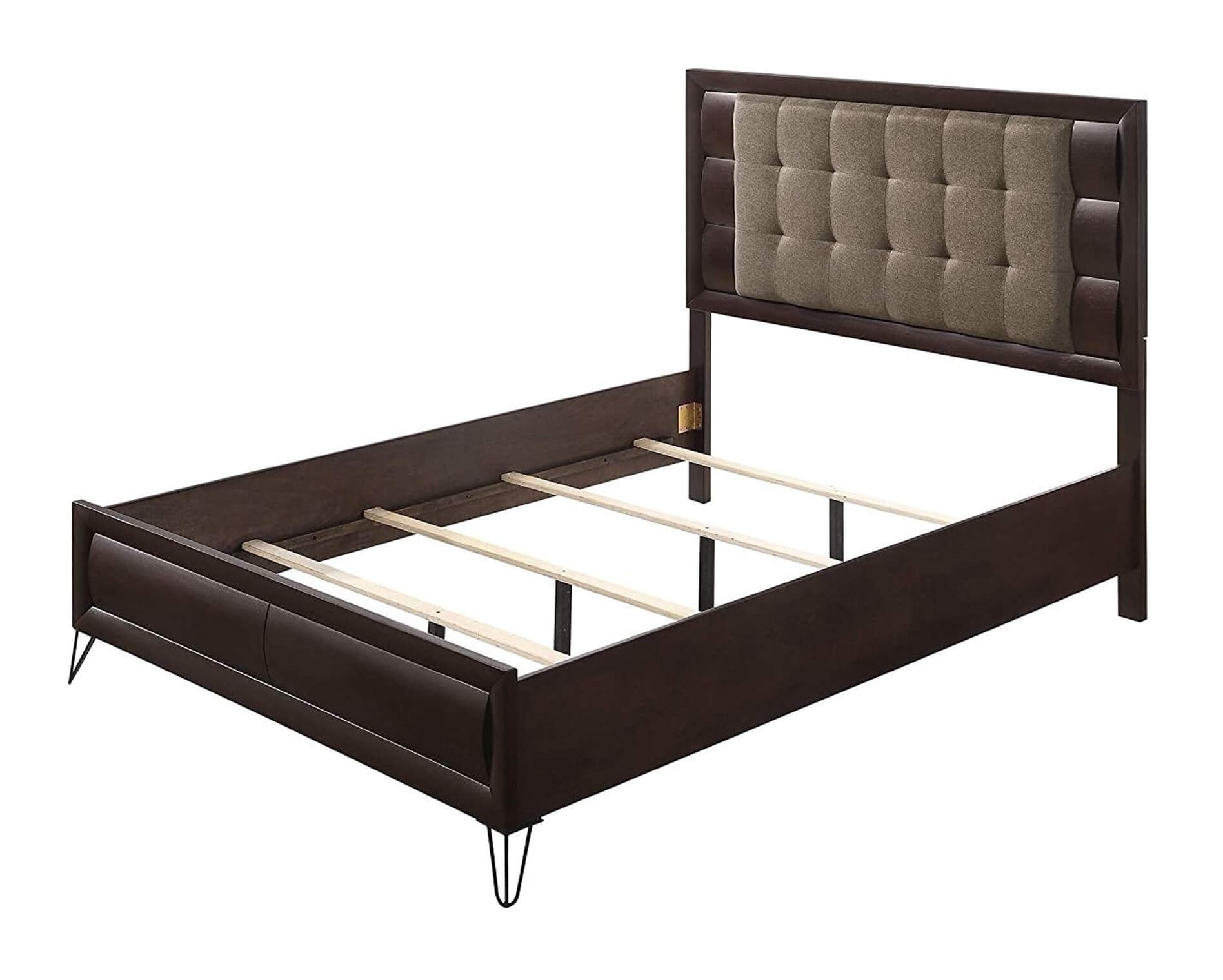 Acme Cama Queen tapizada Tablita en Merlot Oscuro
