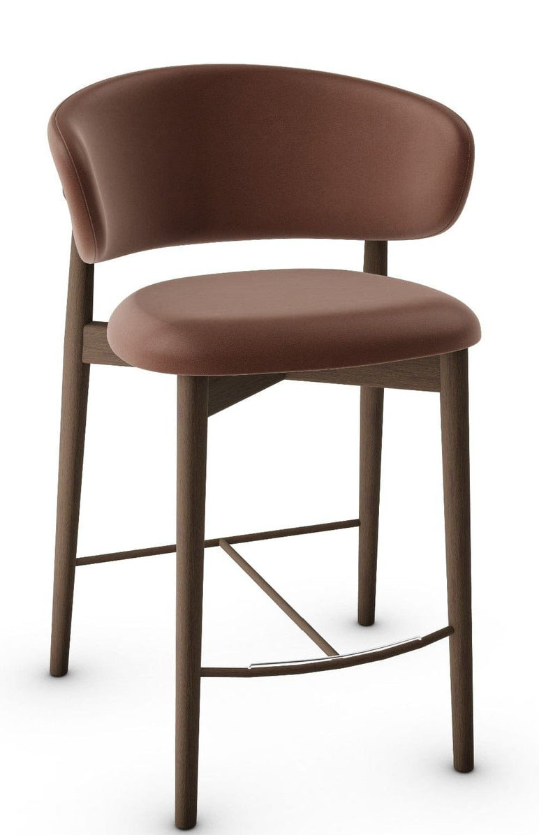 Oleandro Fabric/Wood Customizable Counter Stool
