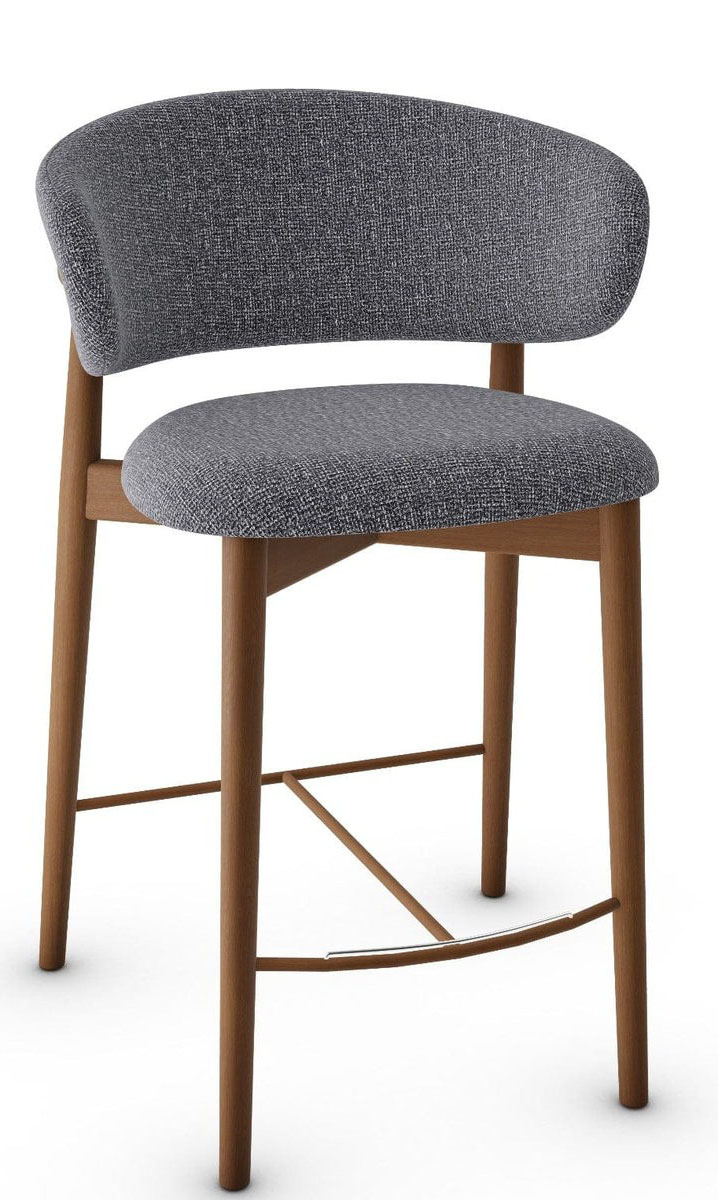 Oleandro Fabric/Wood Customizable Counter Stool