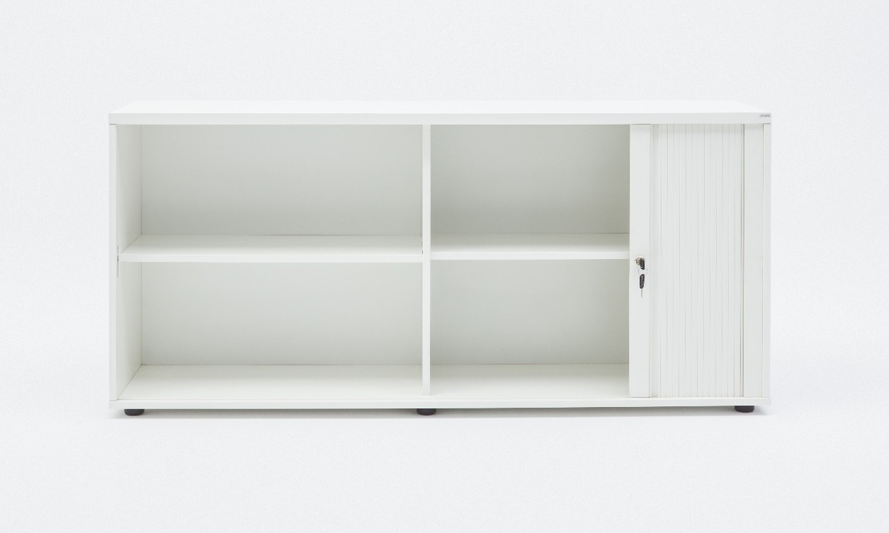 Standard Office W63" Tambour Cabinet w/2 Shelves & Lockable Door