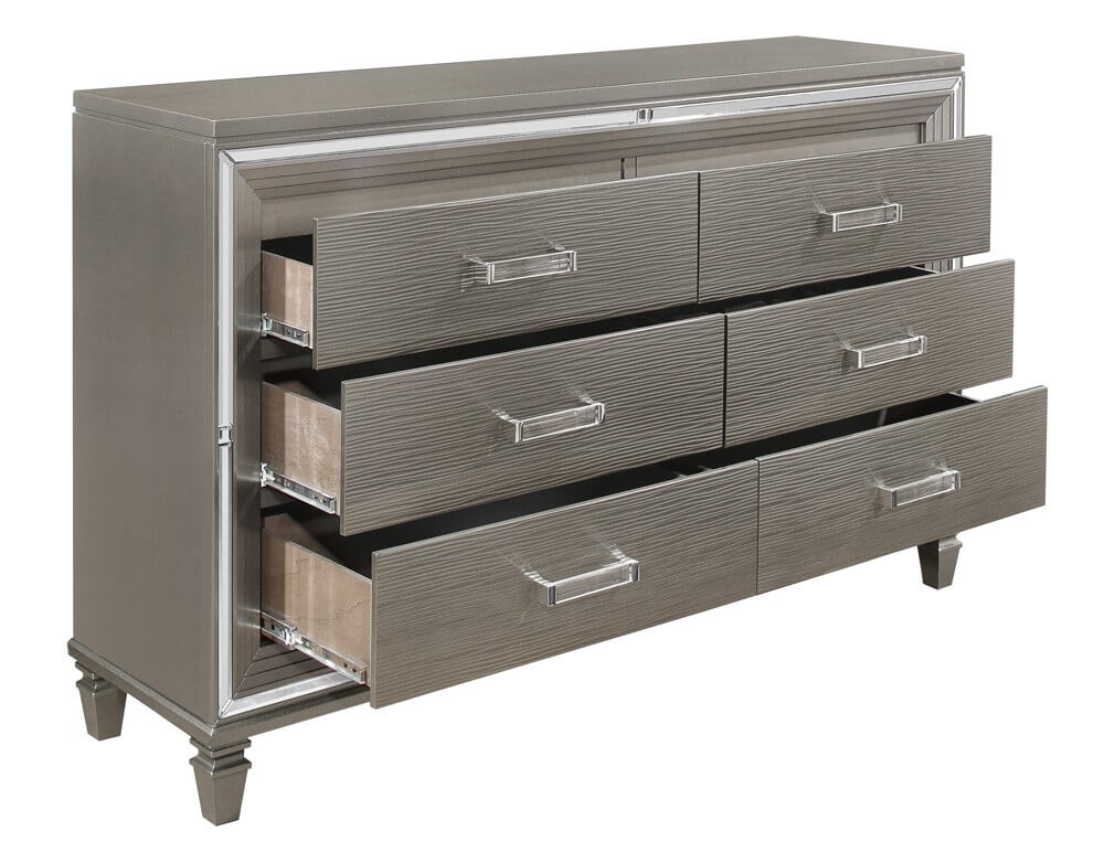 Tamsin Wood Dresser with Hidden Jewelry Drawers