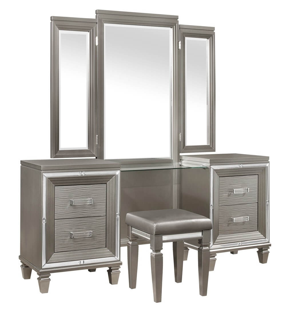 Tamsin Wood Vanity Desk with Mirror