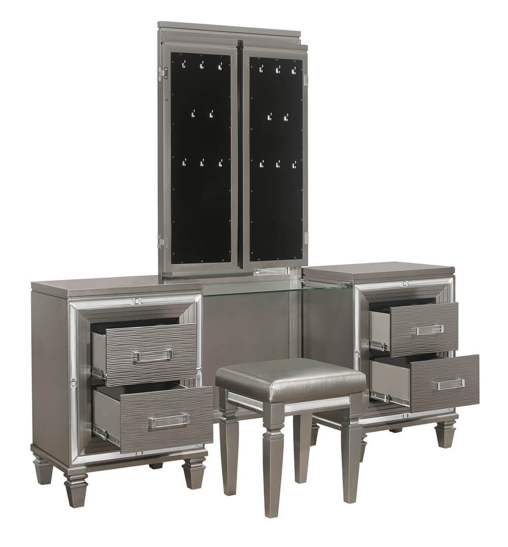 Tamsin Wood Vanity Desk with Mirror