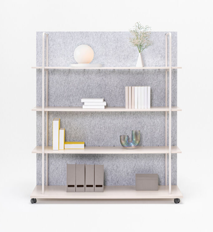 Tanca Straight Bookcase w/PET Acoustic Screen & 4 Shelves