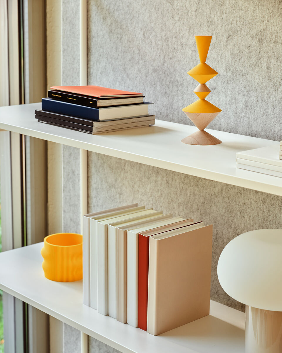 Tanca Convex Bookcase w/PET Acoustic Screen & 4 Shelves