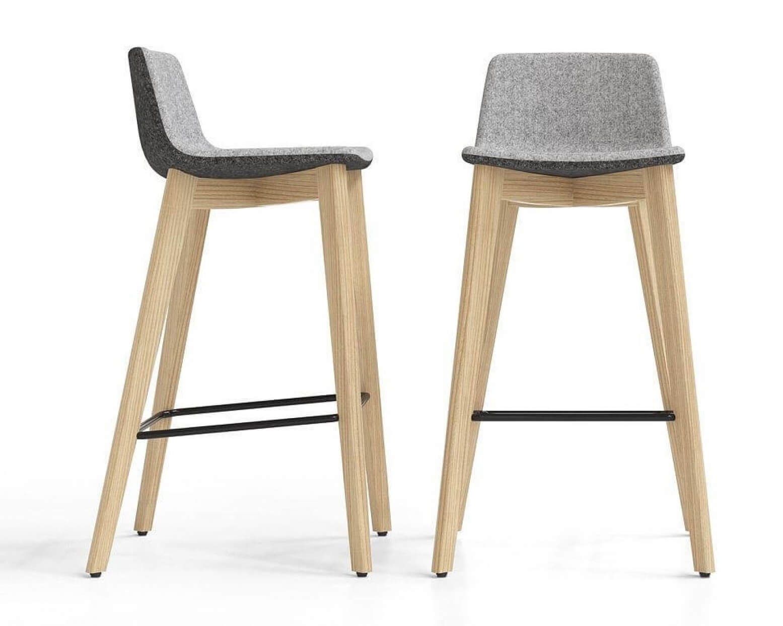Twist & Sit Office High Stool w/Wood Base, Fabric 1