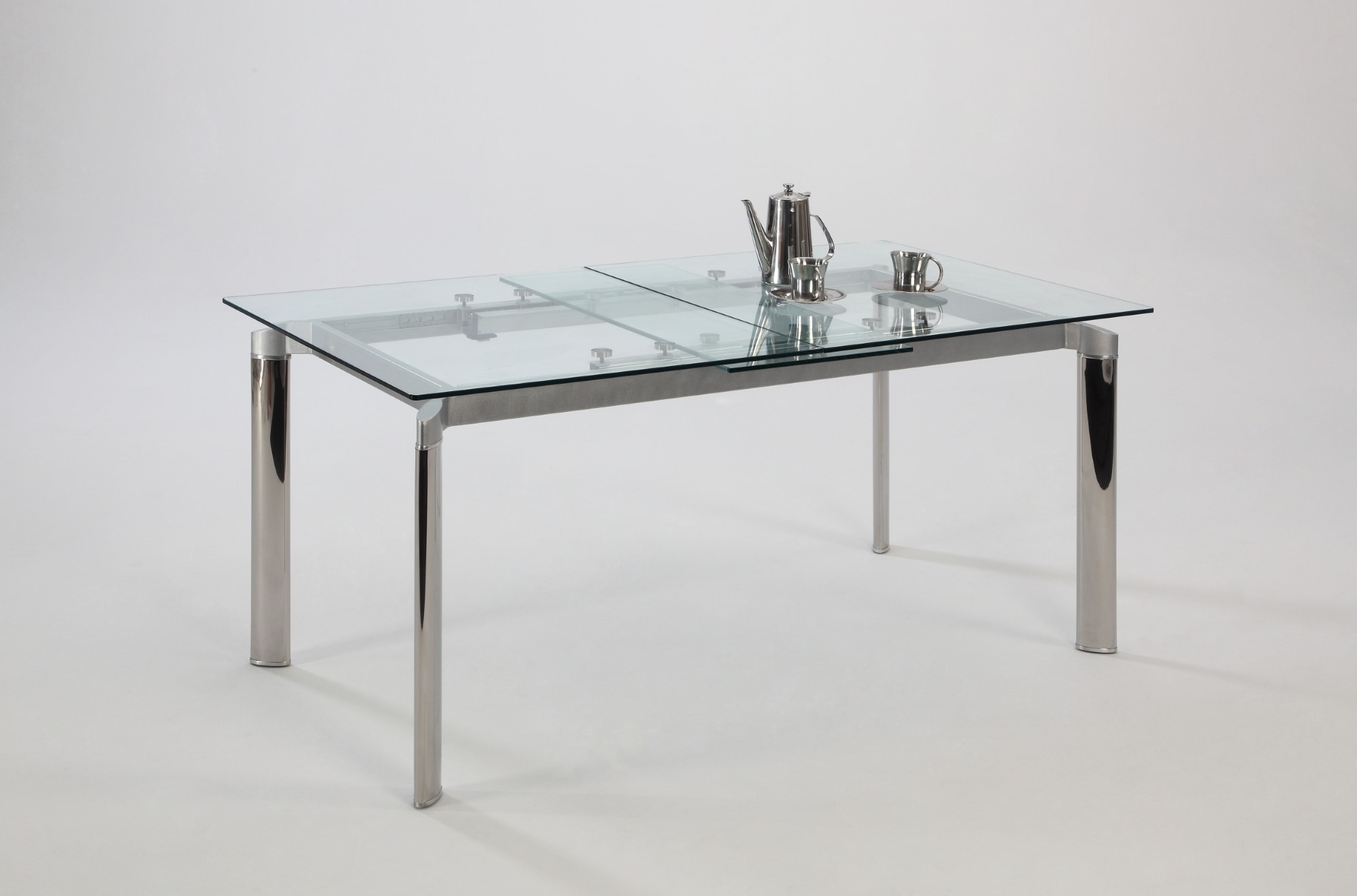 Tara Pop-up Extension Glass Dining Table