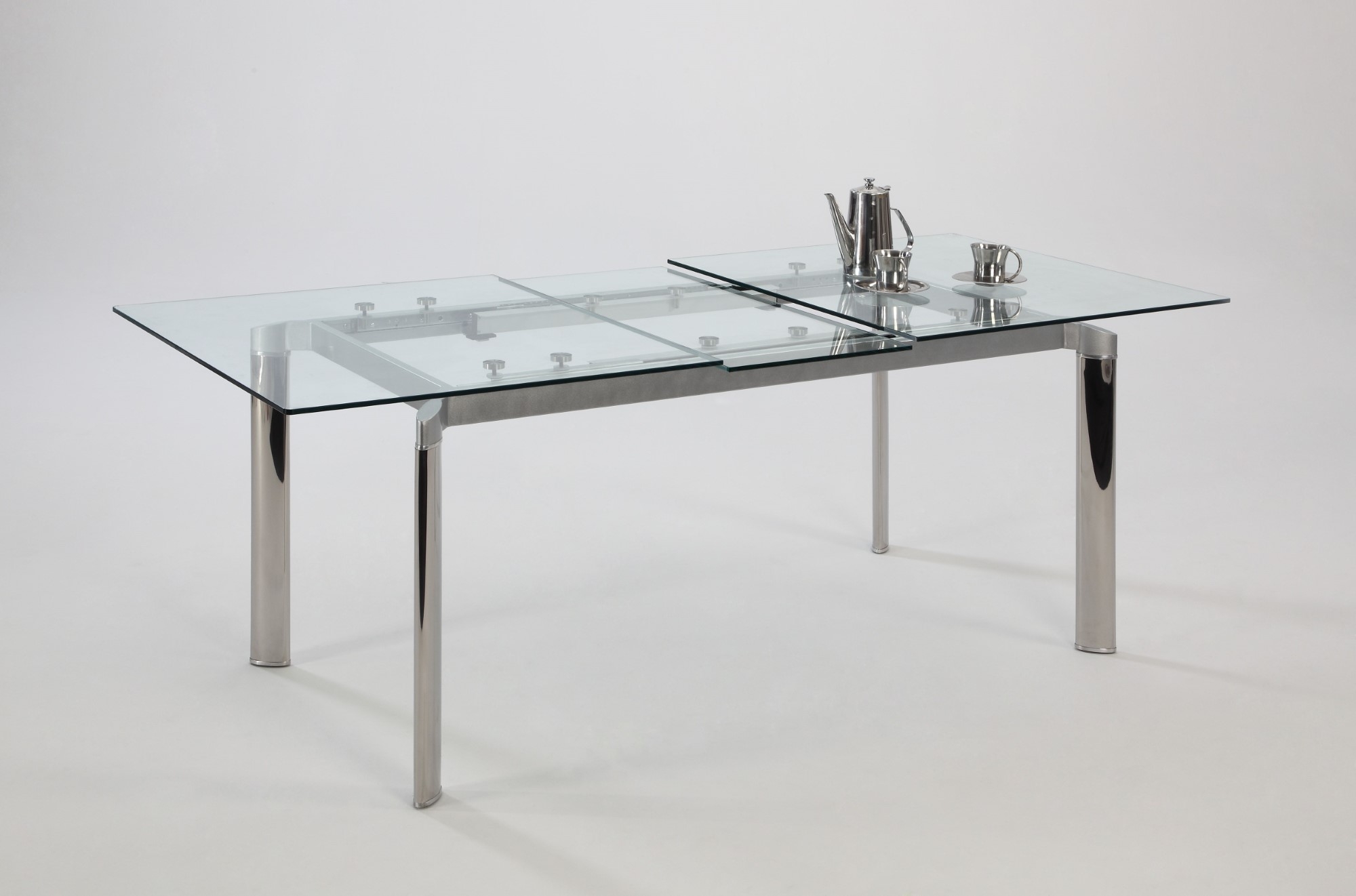 Tara Pop-up Extension Glass Dining Table