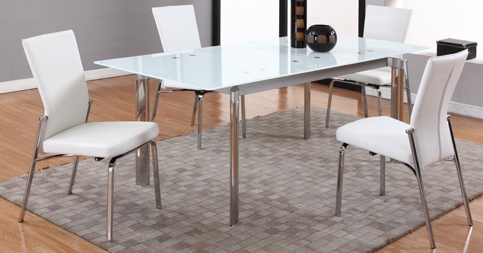 Tara Pop-up Extension Glass Dining Table