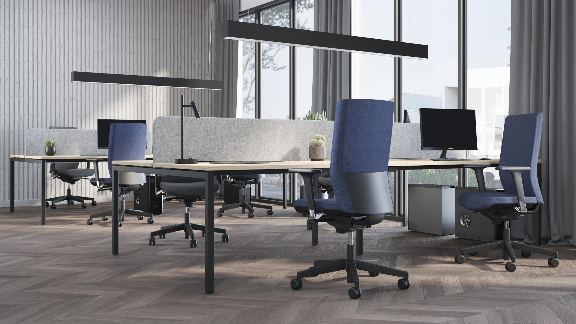 Aura Task Chair w/Height Adjustable Backrest, Depth Adjustable Seat, Synchro Mechanism, Anti-Shock System, Plastic Base with Fibreglass