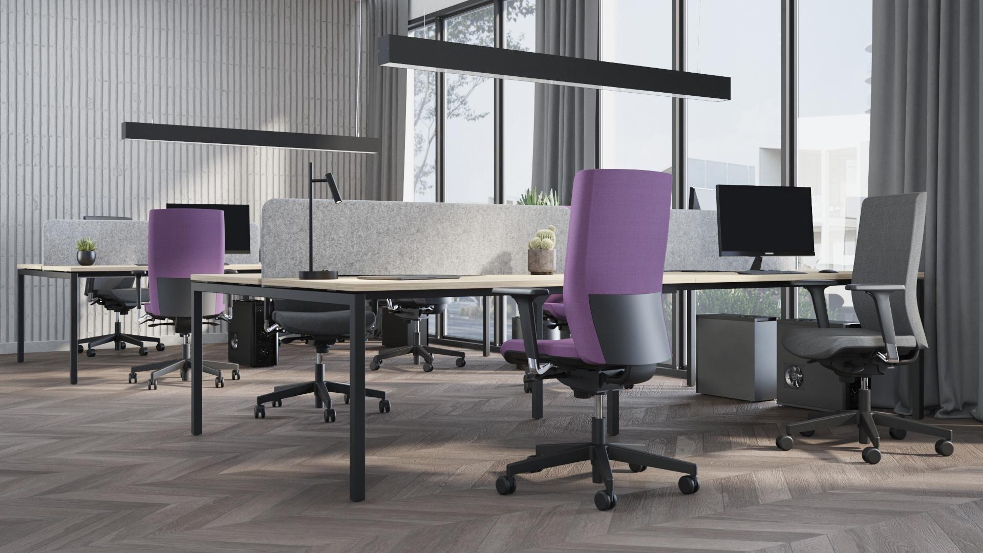 Aura Task Chair w/Height Adjustable Backrest, Synchro Mechanism, Anti-Shock System, Plastic Base with Fibreglass