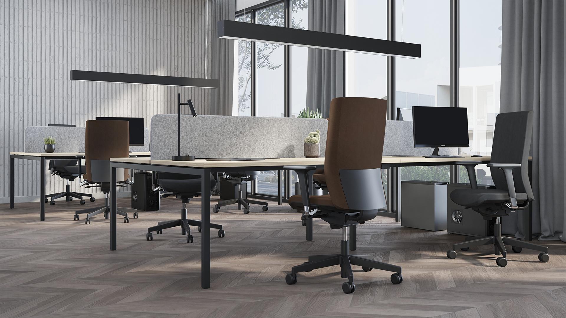 Aura Task Chair w/Height Adjustable Backrest, Depth Adjustable Seat, Synchro Mechanism, Anti-Shock System, Plastic Base with Fibreglass