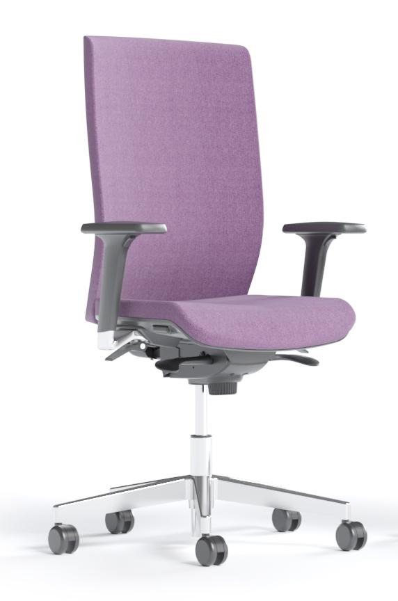 Aura Task Chair w/Height Adjustable Backrest, Depth Adjustable Seat, Synchro Mechanism, Anti-Shock System, Polished Aluminium Base
