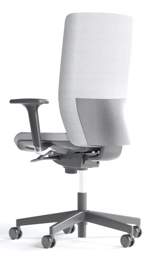 Aura Task Chair w/Height Adjustable Backrest, Synchro Mechanism, Anti-Shock System, Plastic Base with Fibreglass