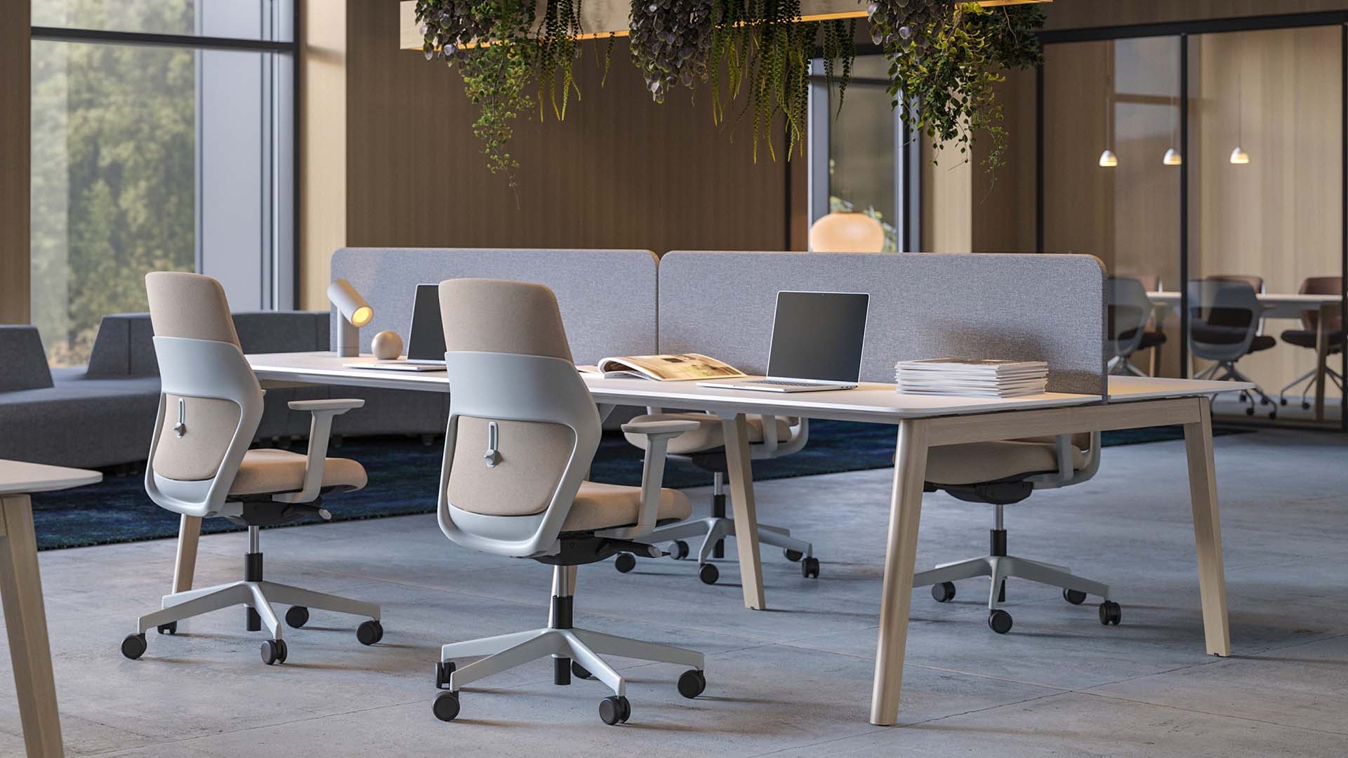 OFY Task Office Chair w/3D Adjustable Armrests, Grey Frame