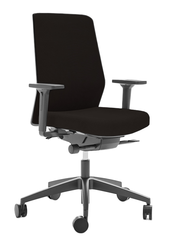 NARBUTAS Surf Office Black Armchair with Mesh Backrest