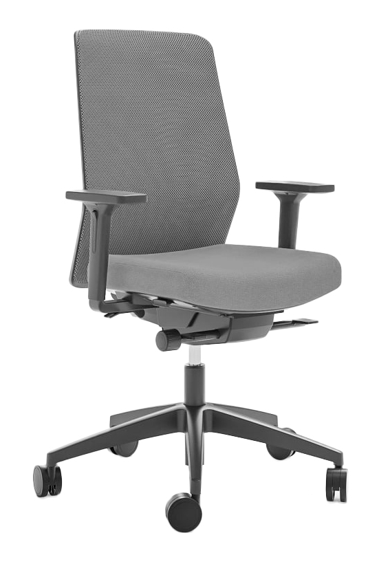 NARBUTAS Surf Office Grey Armchair with Mesh Backrest