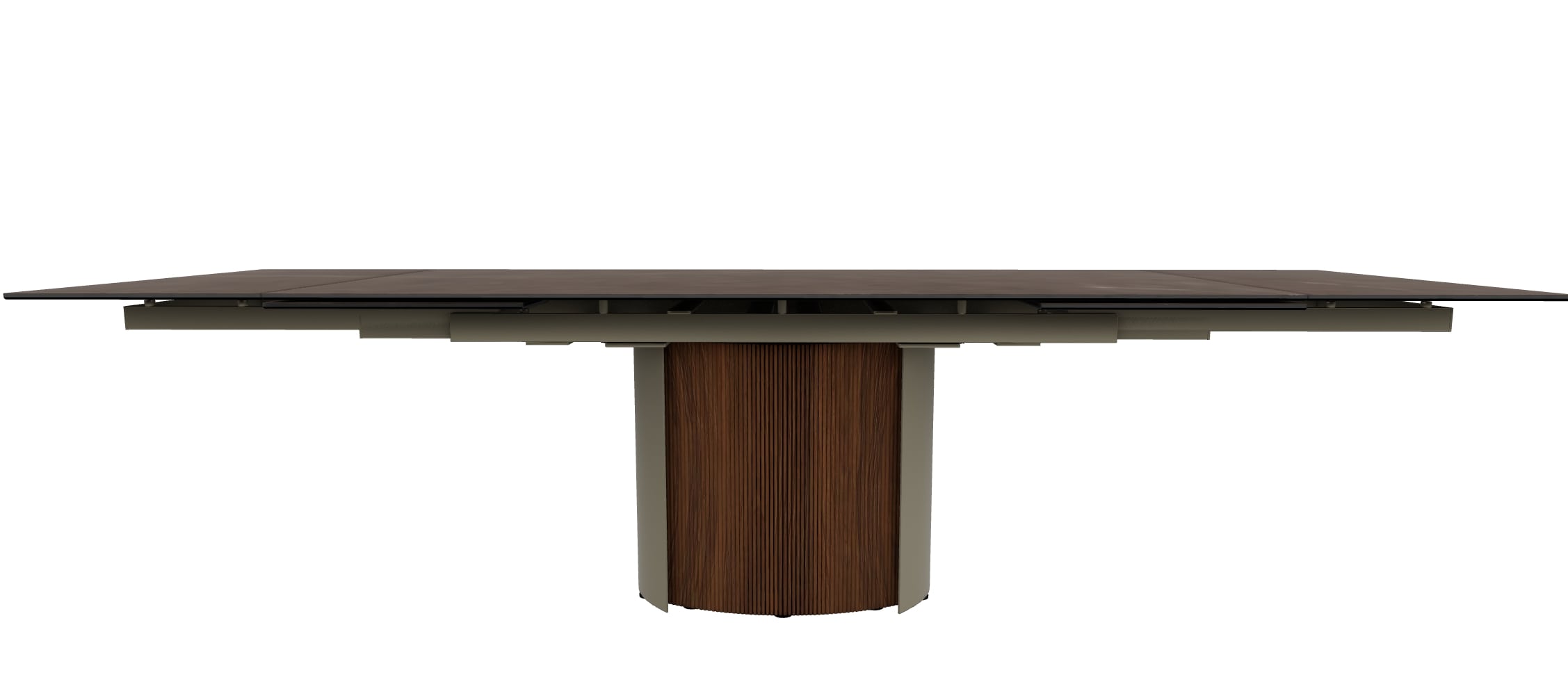 Yoroi Metal/Ceramic/Veneer Rectangular Extendable Dining Table