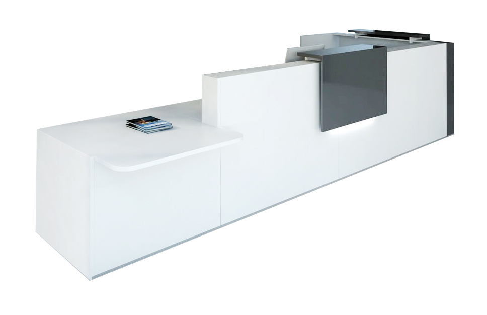 MDD Tera 185 & L-Shape Large Reception Desk w/Right Counter