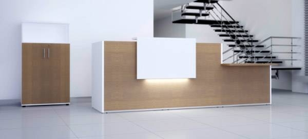 Tera 151" Straight Large Reception Desk w/Counter