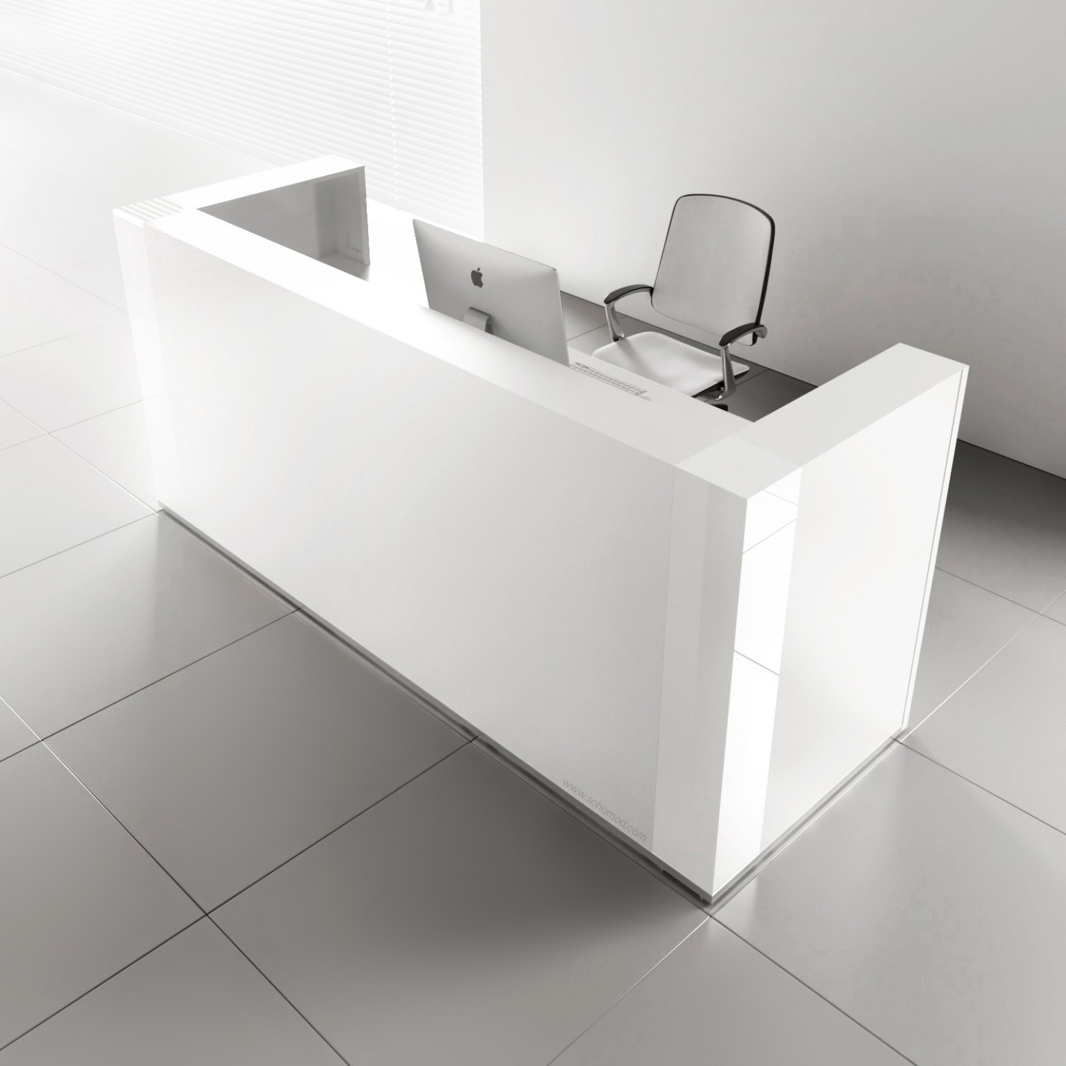Tera 103" Straight Reception Desk by MDD in white