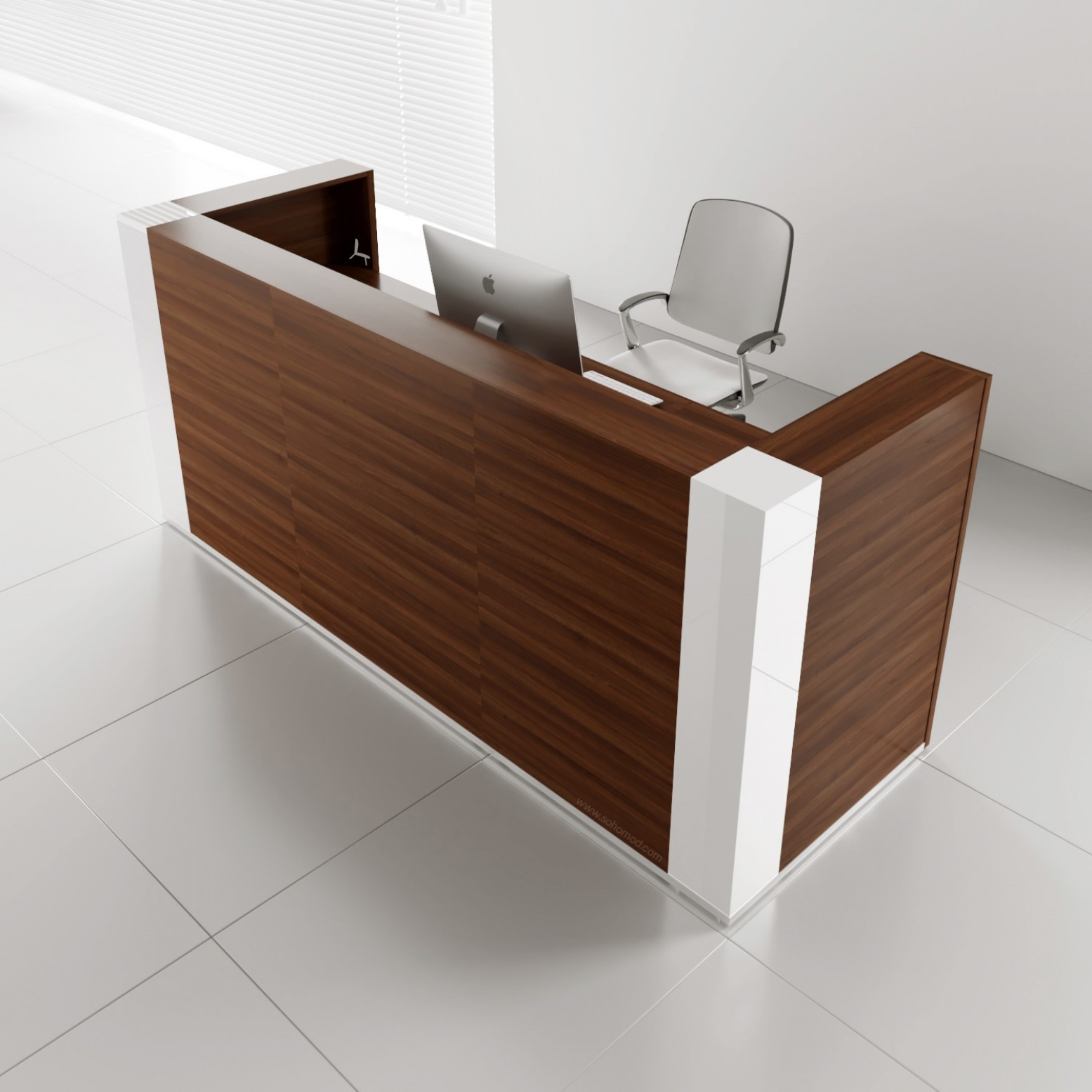 Tera 65" Reception Desk with Lighting Panel & Corners