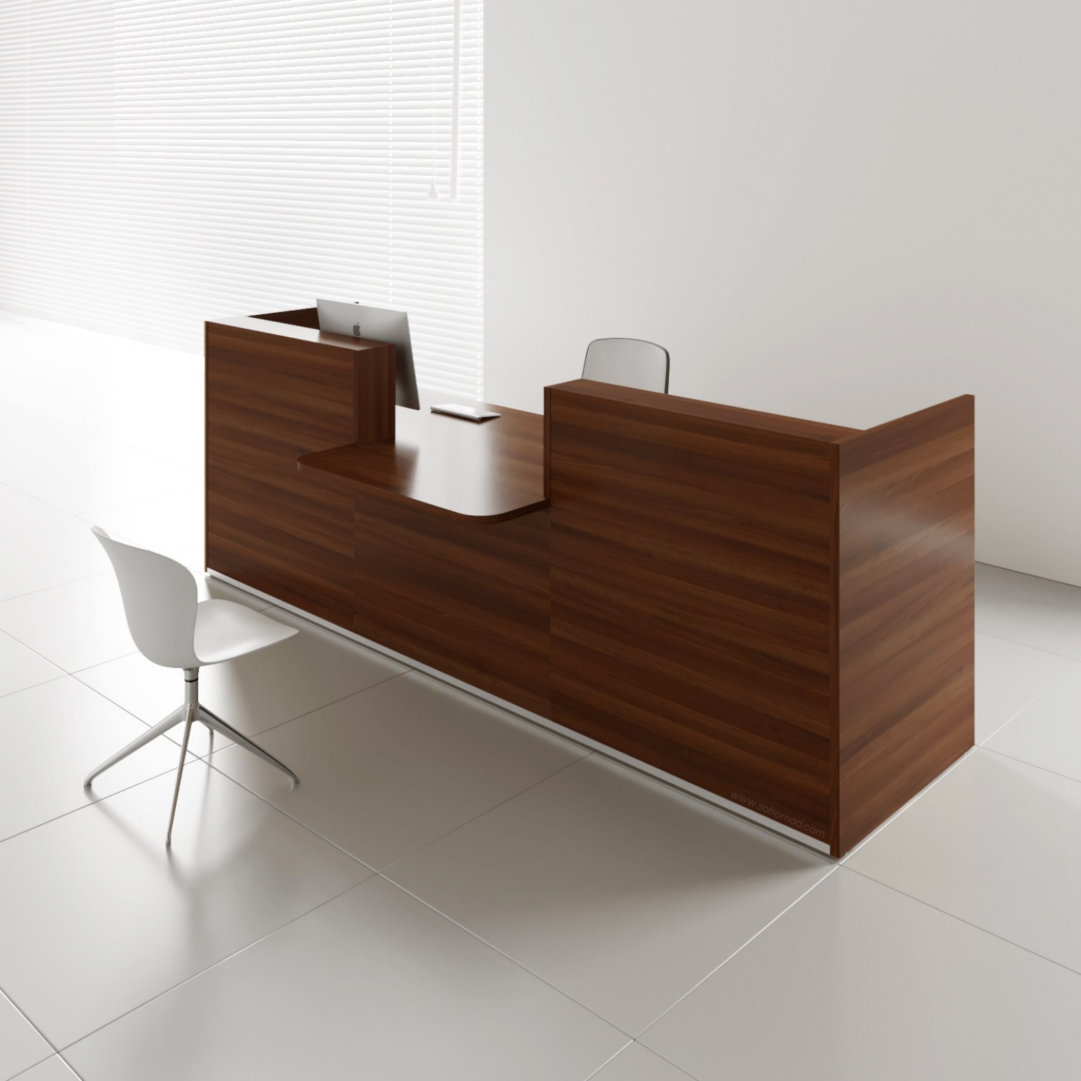 Tera 120" Straight Reception Desk w/Center Counter Top