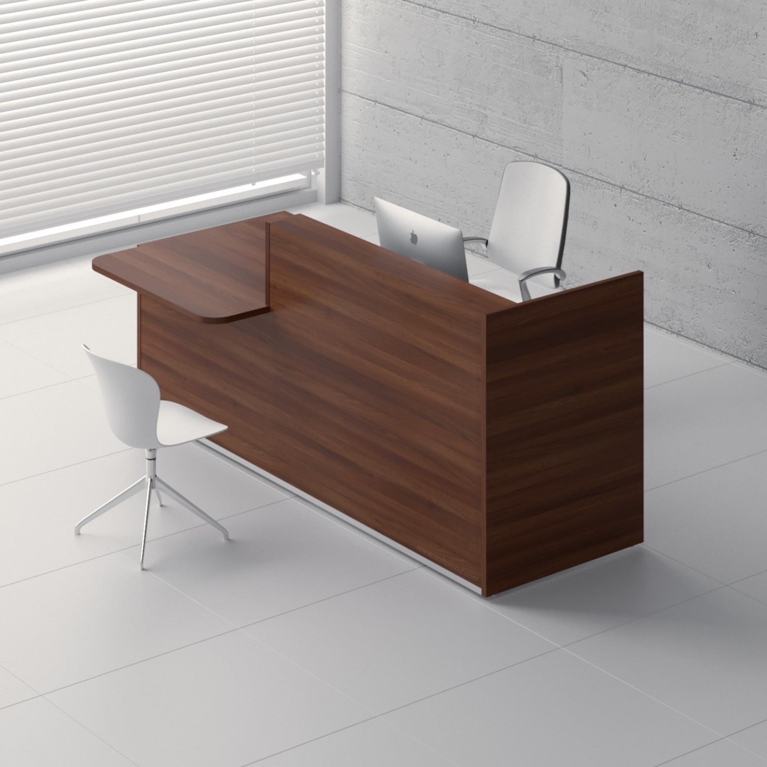 MDD Tera 96" Straight Reception Desk With Left Counter Top