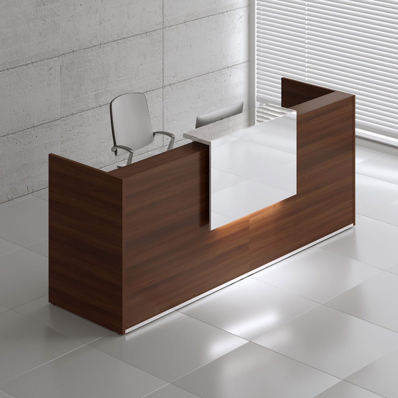 MDD Tera 97" Reception Desk with Lighting Panel