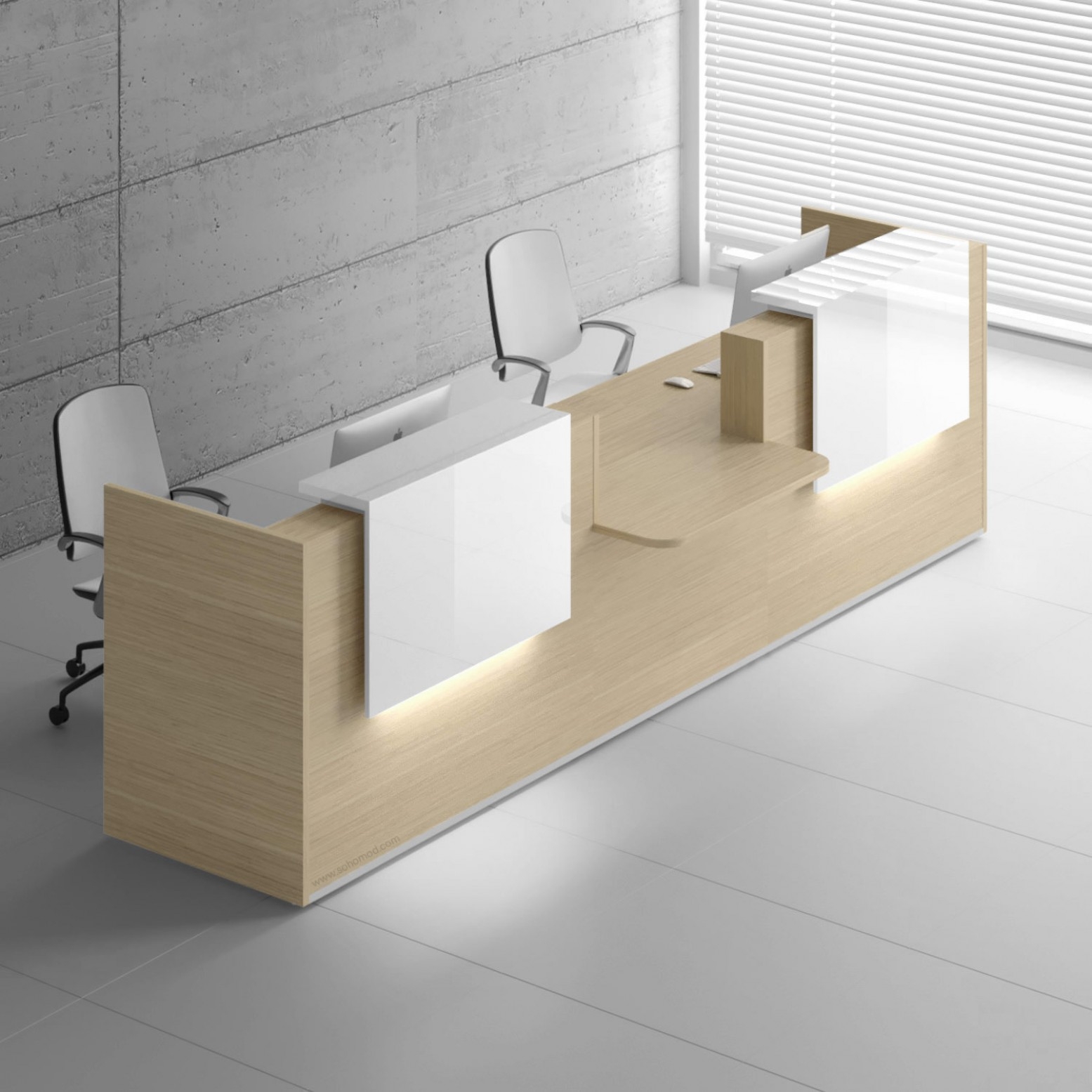 Tera 136" Straight Medium Reception Desk